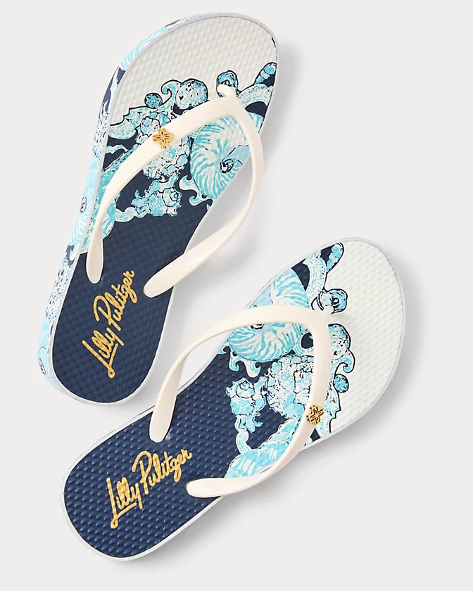 Lilly Pulitzer Pool Flip Flop Shell Shine Engineered