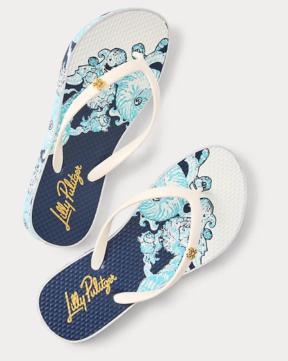 Lilly Pulitzer Pool Flip Flop Shell Shine Engineered
