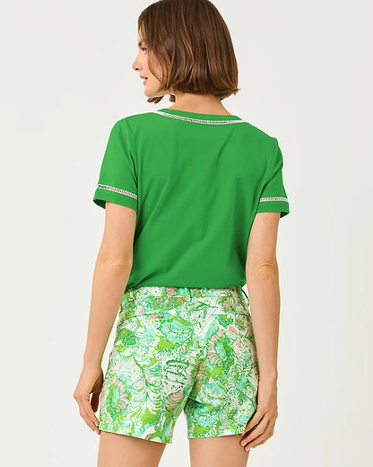Lilly Pultizer Clairmont Ladder Lace Knit Top Green