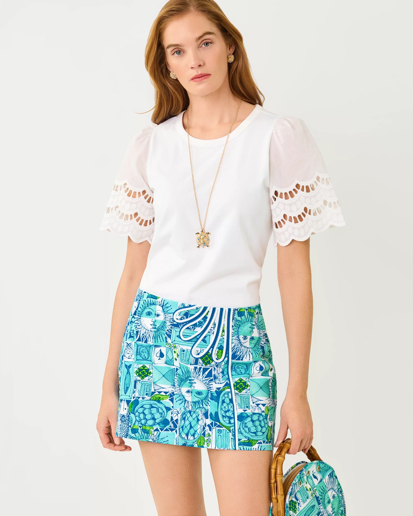Lilly Pulitzer Sebene Eyelet Knit Top | Resort White