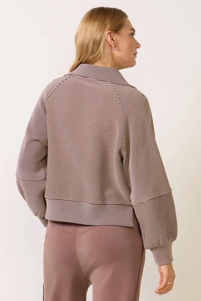 Varley Milano Half-Zip Sweat | Color: Coffeebean/Birch