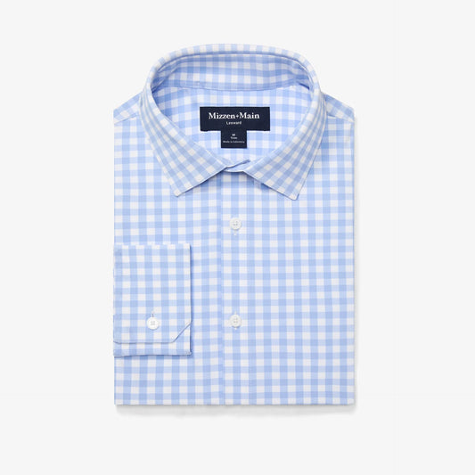 Mizzen+Main Leeward Dress Shirt Light Blue Gingham