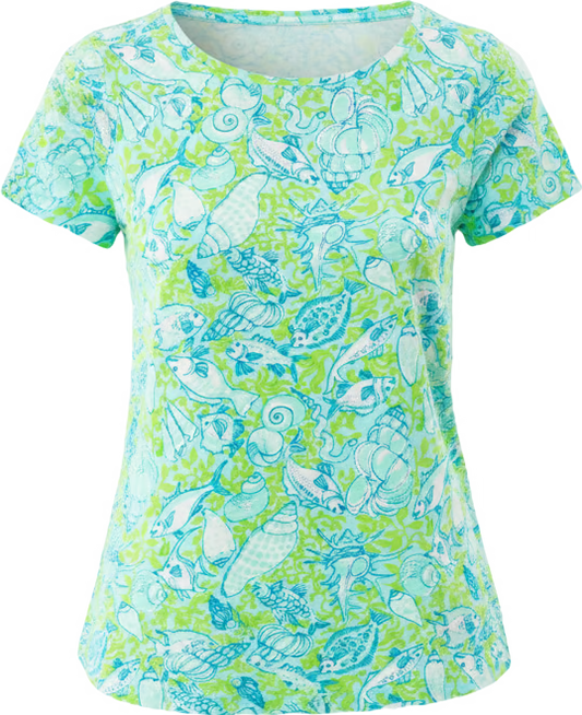 Lilly Pulitzer Etta Scoop Neck Top | Day Dream Blue Throw Me A Line