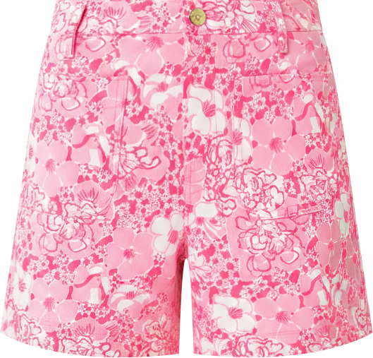 Lilly Pulitzer Harleen High Rise Short Conch Shell Pink Burst Of Joy