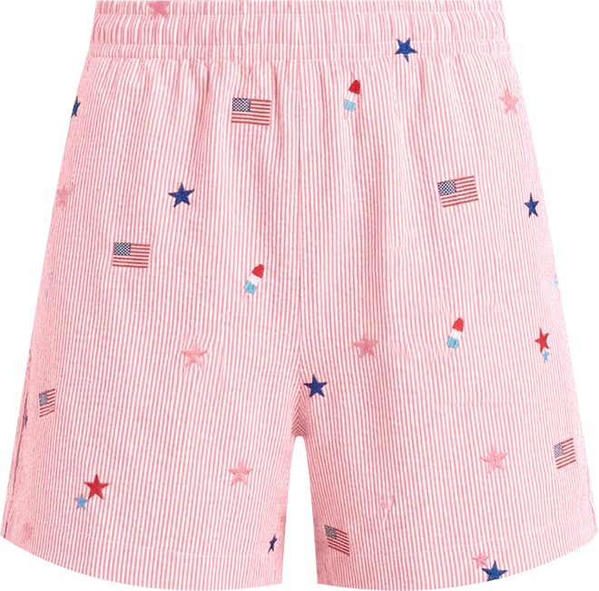 Lilly Pulitzer 5" Croix High Rise Short Paradise Punch Its A 250th Celebration Stripe