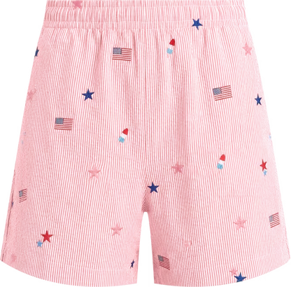Lilly Pulitzer 5" Croix High Rise Short Paradise Punch Its A 250th Celebration Stripe