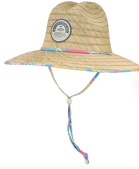 AFTCO Boatbar Straw Hat - Pastel Turquoise -BHI