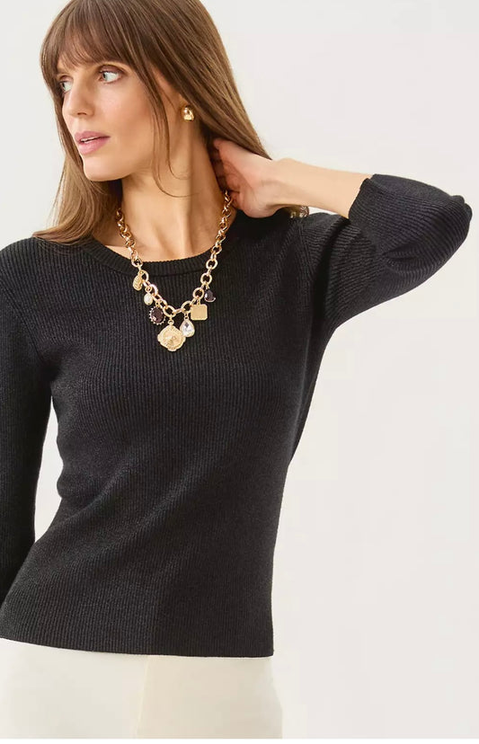 Lilly Pulitzer Esli Sweater - Black Metallic - BHI
