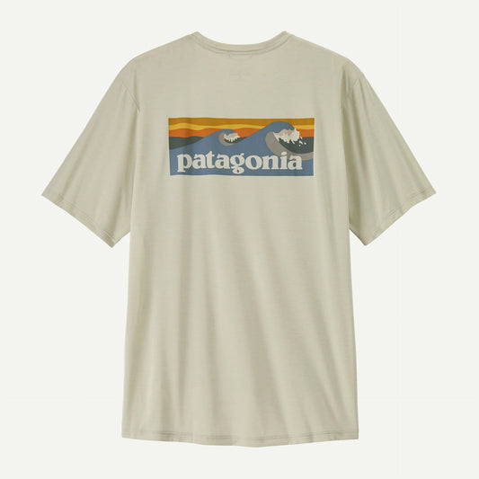 Patagonia Men's Capilene® Cool Daily Shirt - Boardshort Logo | Dyno White