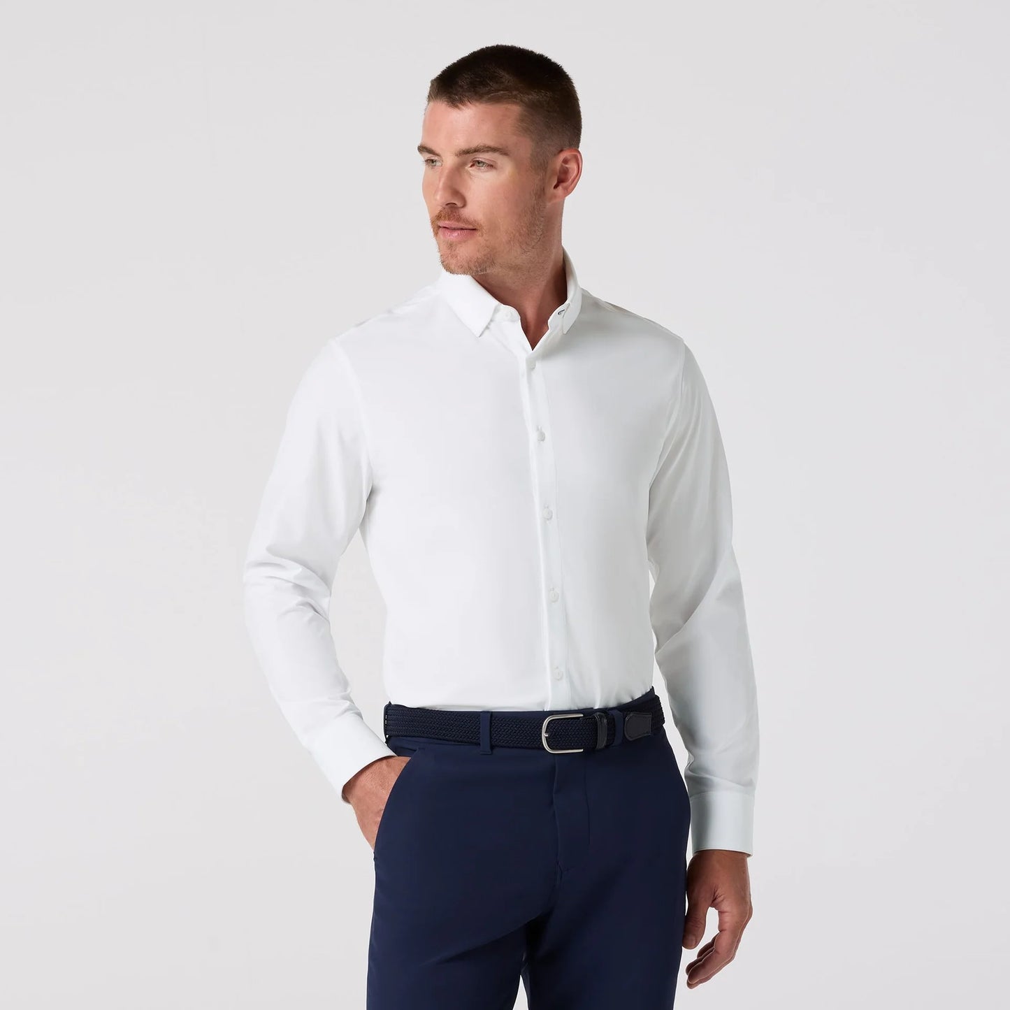 Mizzen + Main Leeward Long Sleeve Dress Shirt White