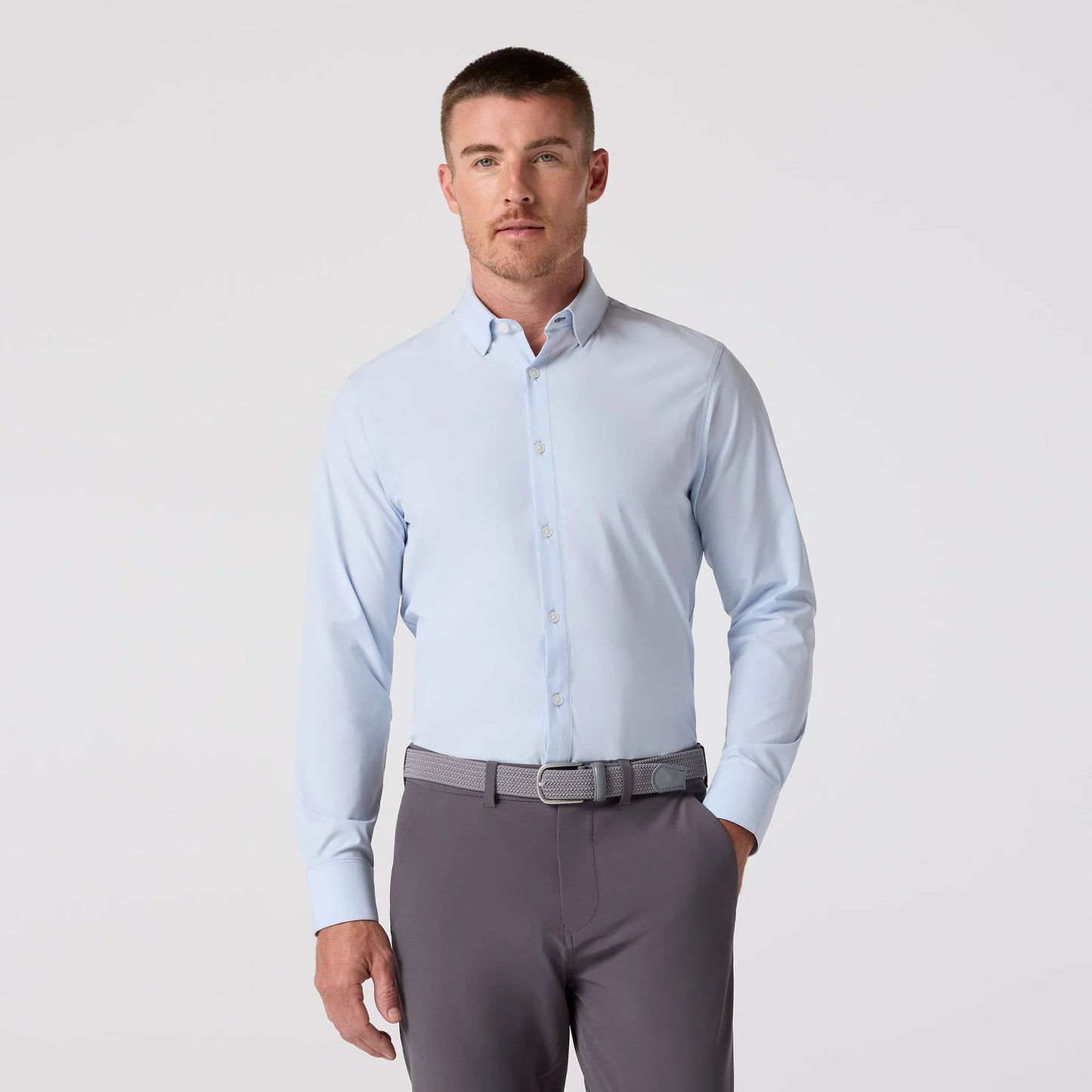 Mizzen+Main Leeward Dress Shirt Light Blue Solid