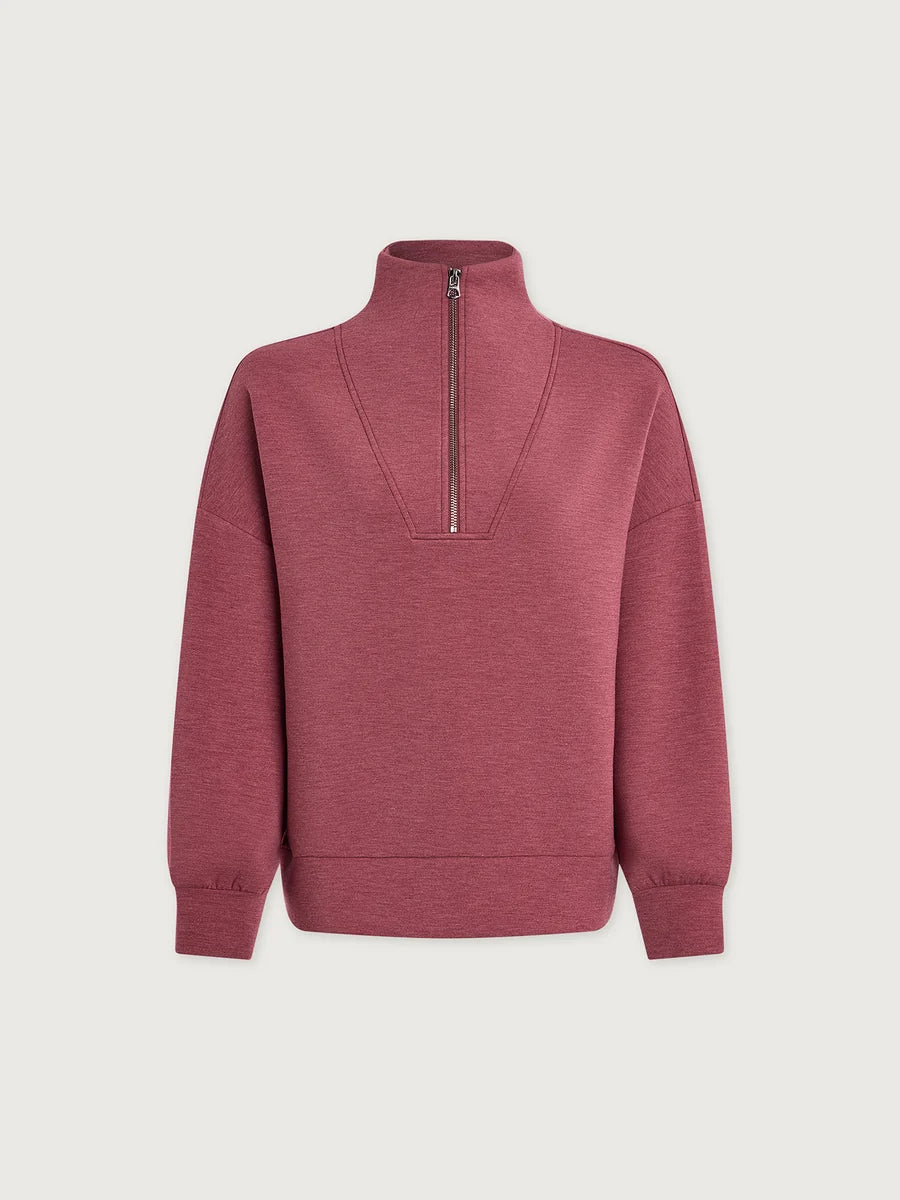 Varley Hawley Half-Zip Sweat | Rumba Rose Marl