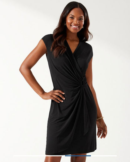 Tommy Bahama Women’s Clara Faux Wrap Dress - Black - BHI