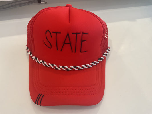 NC State Trucker Hat - Red - Tipsy Threads