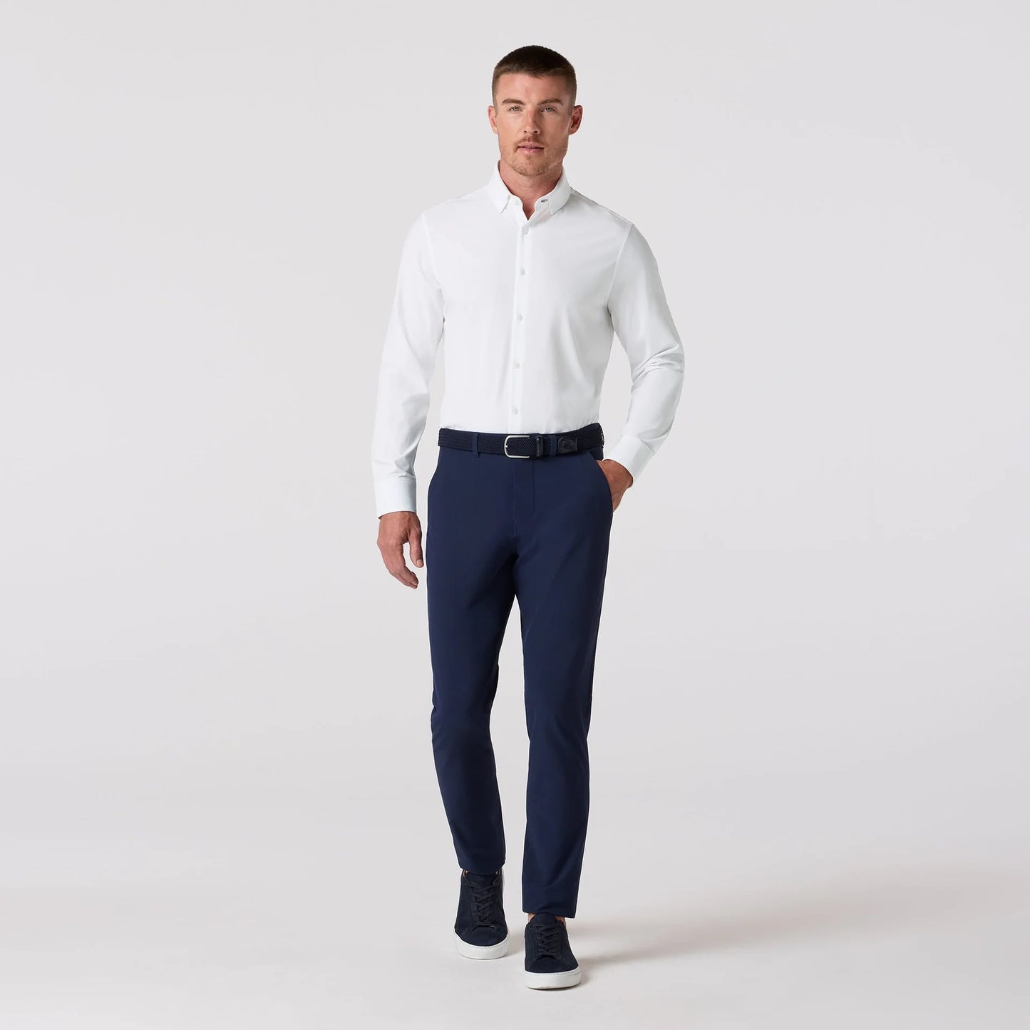 Mizzen + Main Leeward Long Sleeve Dress Shirt White