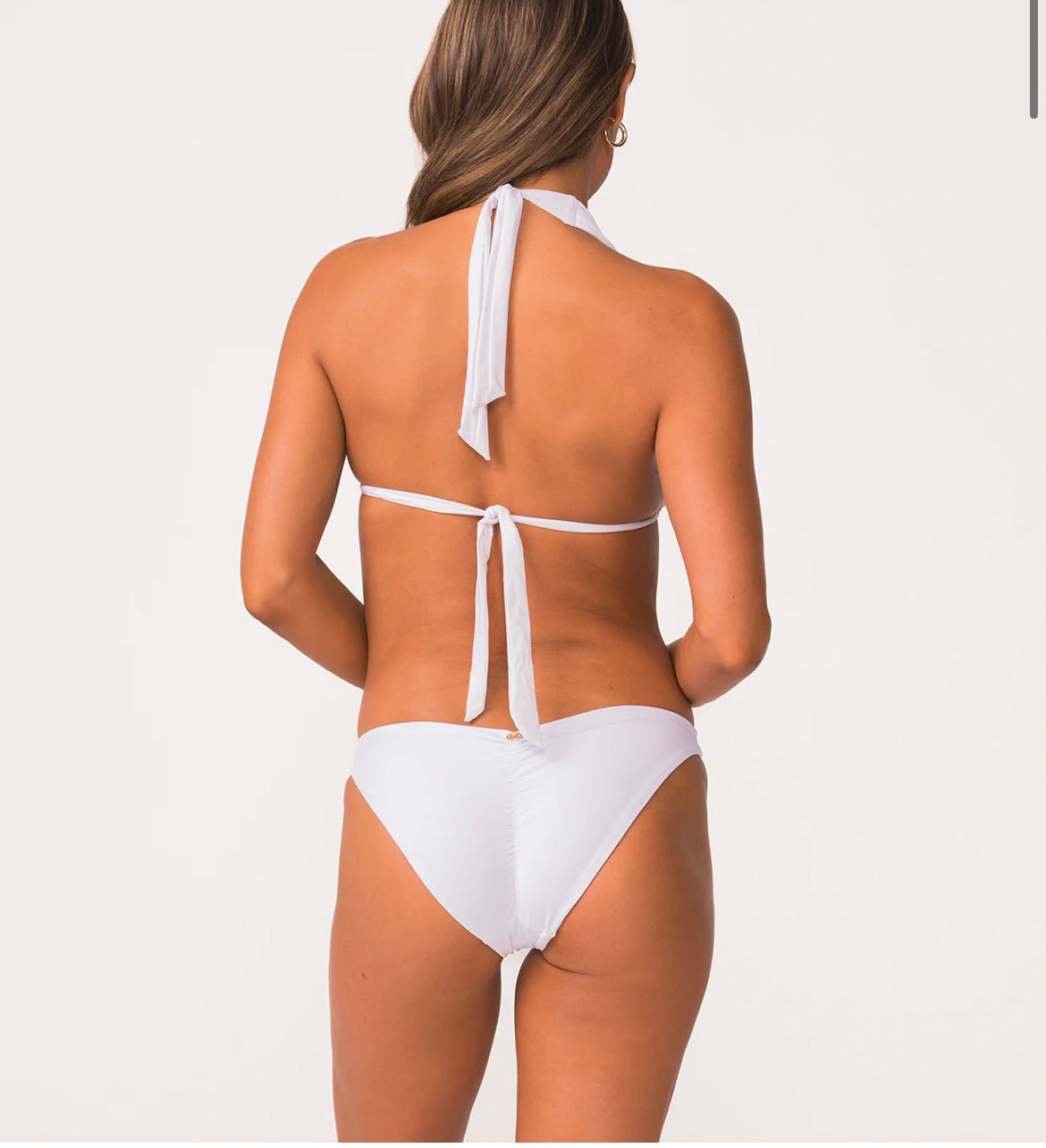PQ Swim Beaded Brynn Halter Top - White - BHI