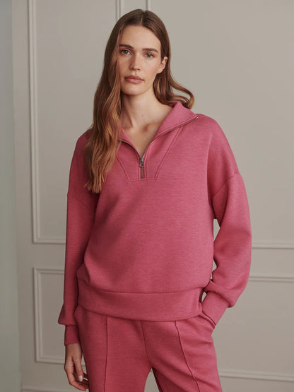 Varley Hawley Half-Zip Sweat | Rumba Rose Marl