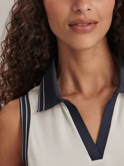 Varley - Isaac Performance Polo - White/Navy