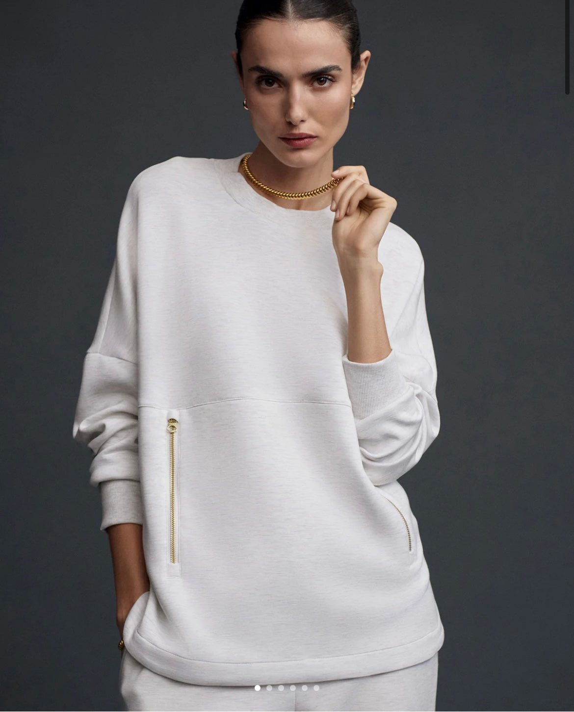 Varley Paige Longline Sweatshirt - Ivory - BHI