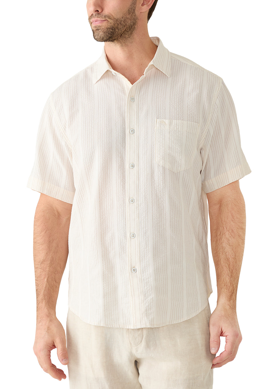 Tommy Bahama - Men's Nova Wave Button Down Shirt - Gold Honey Heather