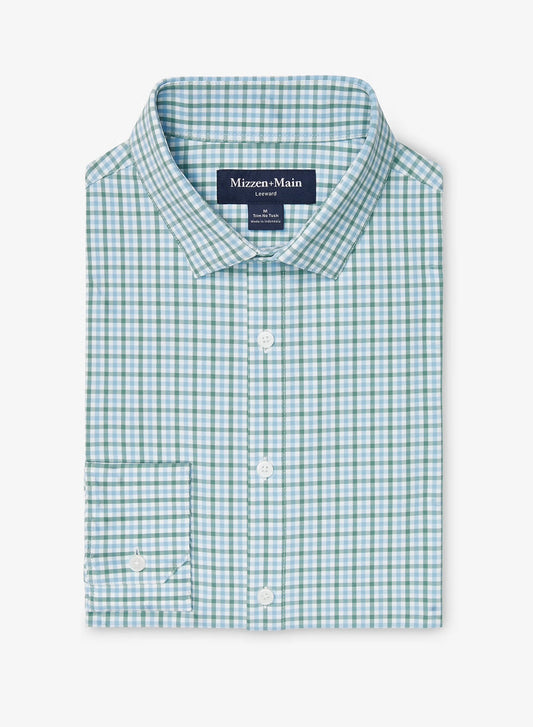 Mizzen + Main Leeward No Tuck LS Dress Shirt - Light Blue Oaklawn Plaid - BHI