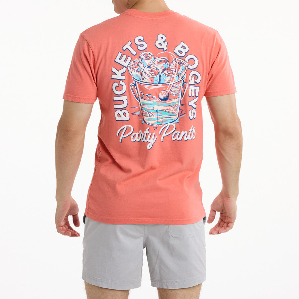 Part Pants Buckets And Bogeys T-Shirt Coral Silk