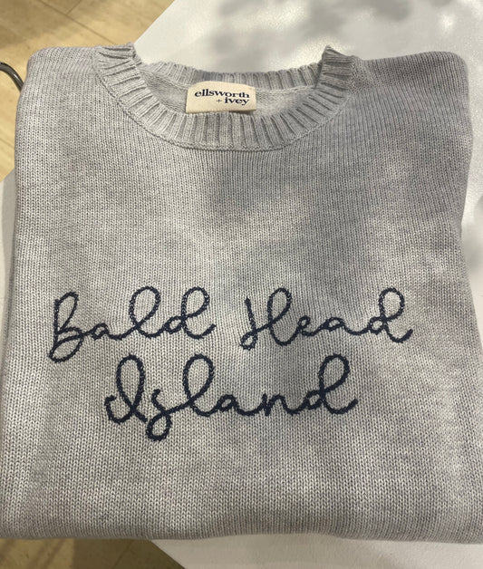 Ellsworth & Ivey Women’s BHI Sweater - Cursive Print - BHI