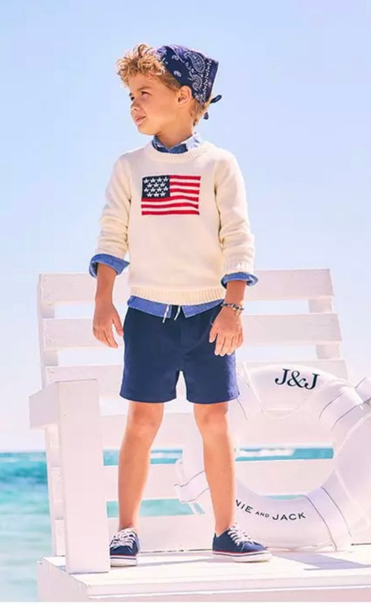Janie & Jack Kid’s Americana Flag Sweater - BHI