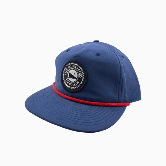Qualified Captain Embroidered Patch Grandpa Hats | Navy/Red Grandpa Hat