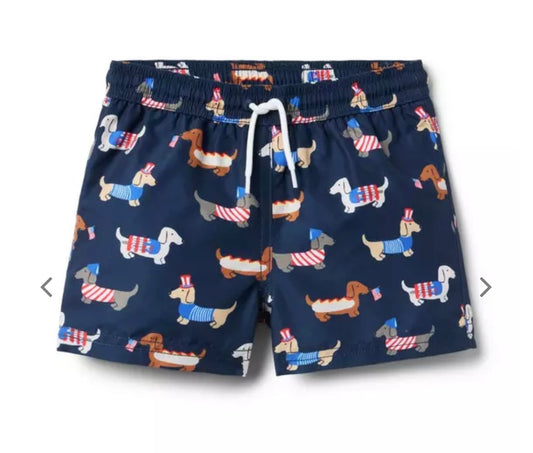 Janie & Jack Kid’s Americana Swim Trunks - BHI