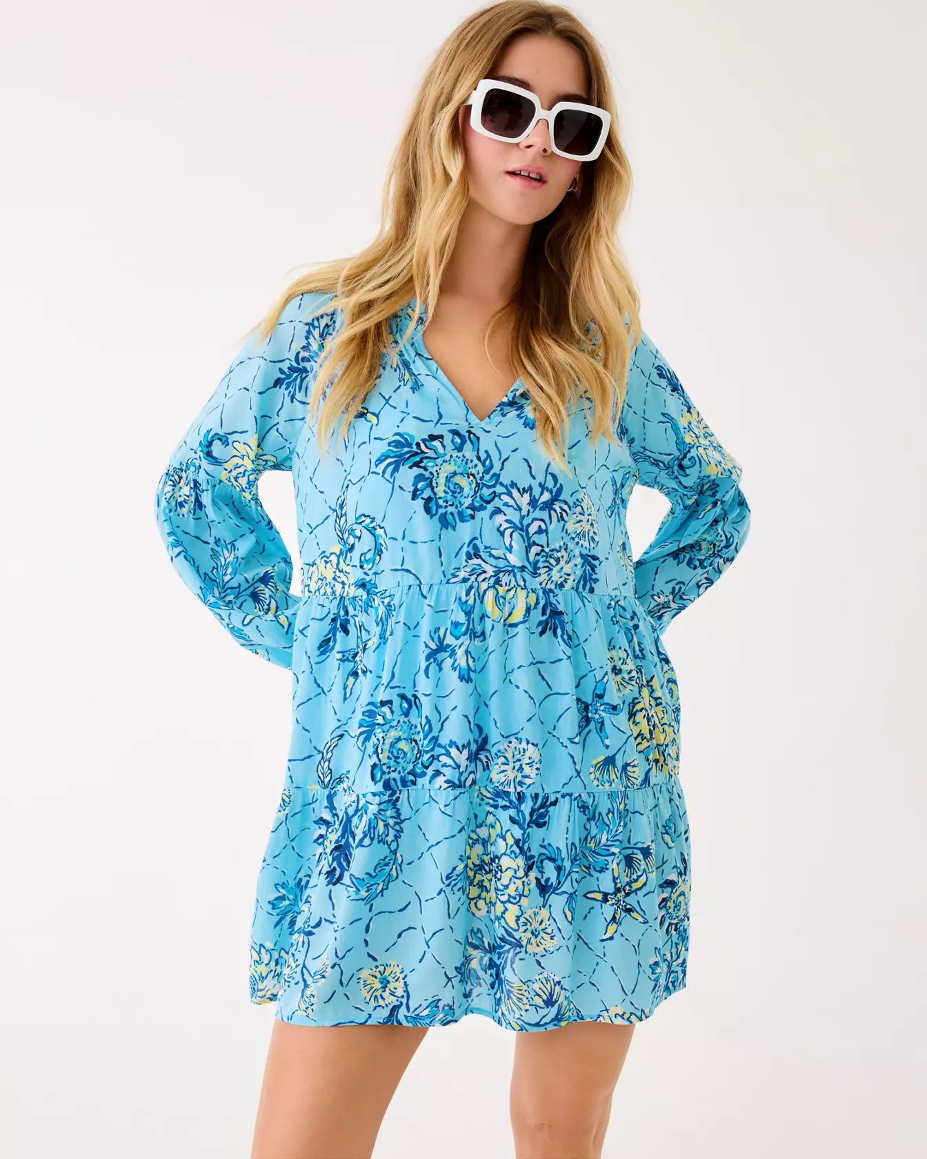 Lilly Pulitzer - Davian Long Sleeve Cover Up - BHI Coastal Urge Lilly Pulitzer - Davian Long Sleeve Cover Up - BHI Coastal Urge