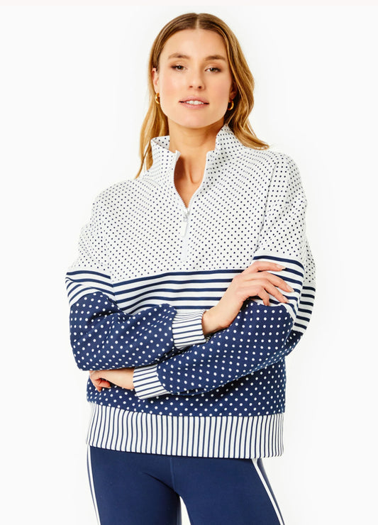 Varsity Quarter Zip - Dottie/ Stripe- Addison Bay