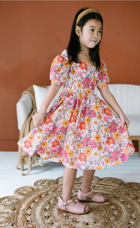 Ollie Jay Puff Dress in Autumn Garden-BHI