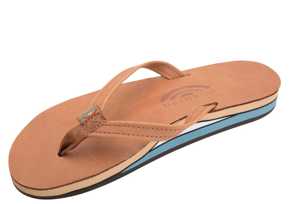 Rainbow Women’s Luxury Leather - Single Layer Arch Support 1/2" Narrow Strap - Sierra Brown - BHI