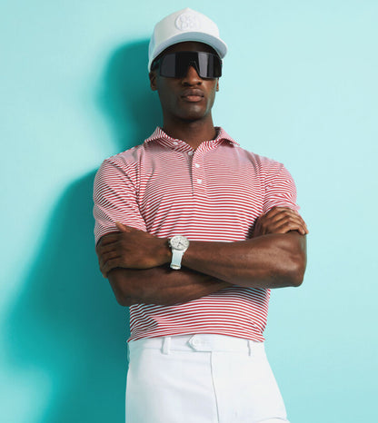 FEEDER STRIPE TECH PIQUÉ MODERN SPREAd POLO - LAVA - GFORE