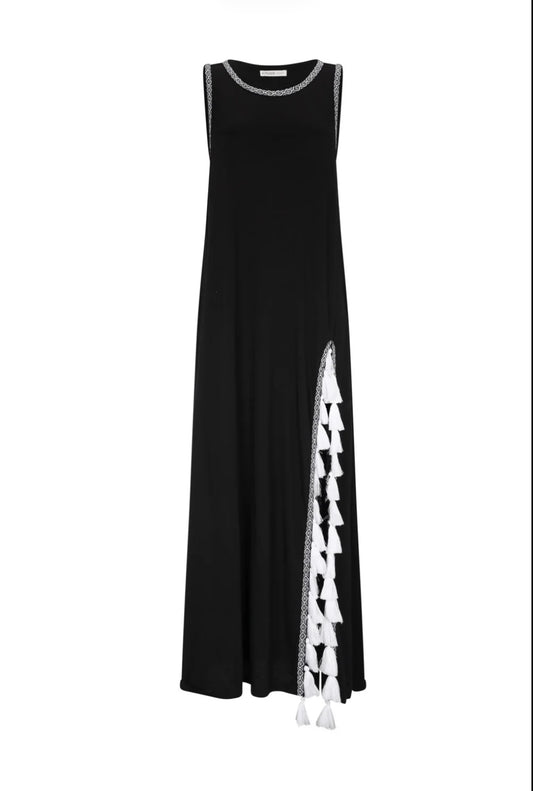Pitusa Monochromatic Tassel Slit Dress - BHI
