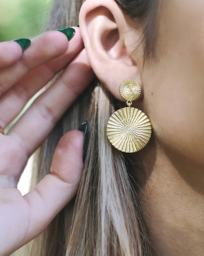 Gold Marcia Moran Earrings - Rene Sun Drop