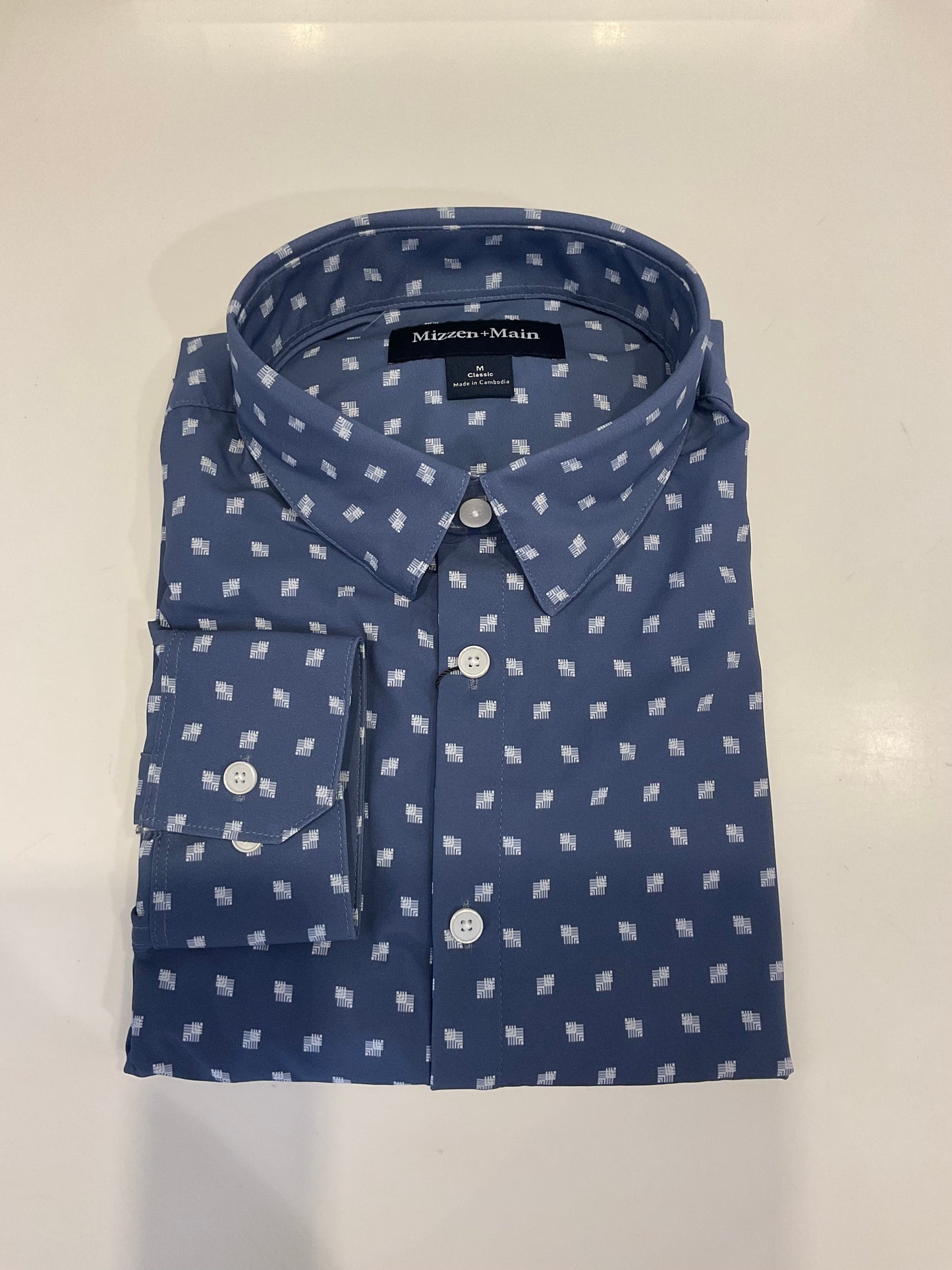 Monaco LS Dress Shirt - Dark Blue - Mizzen + Main