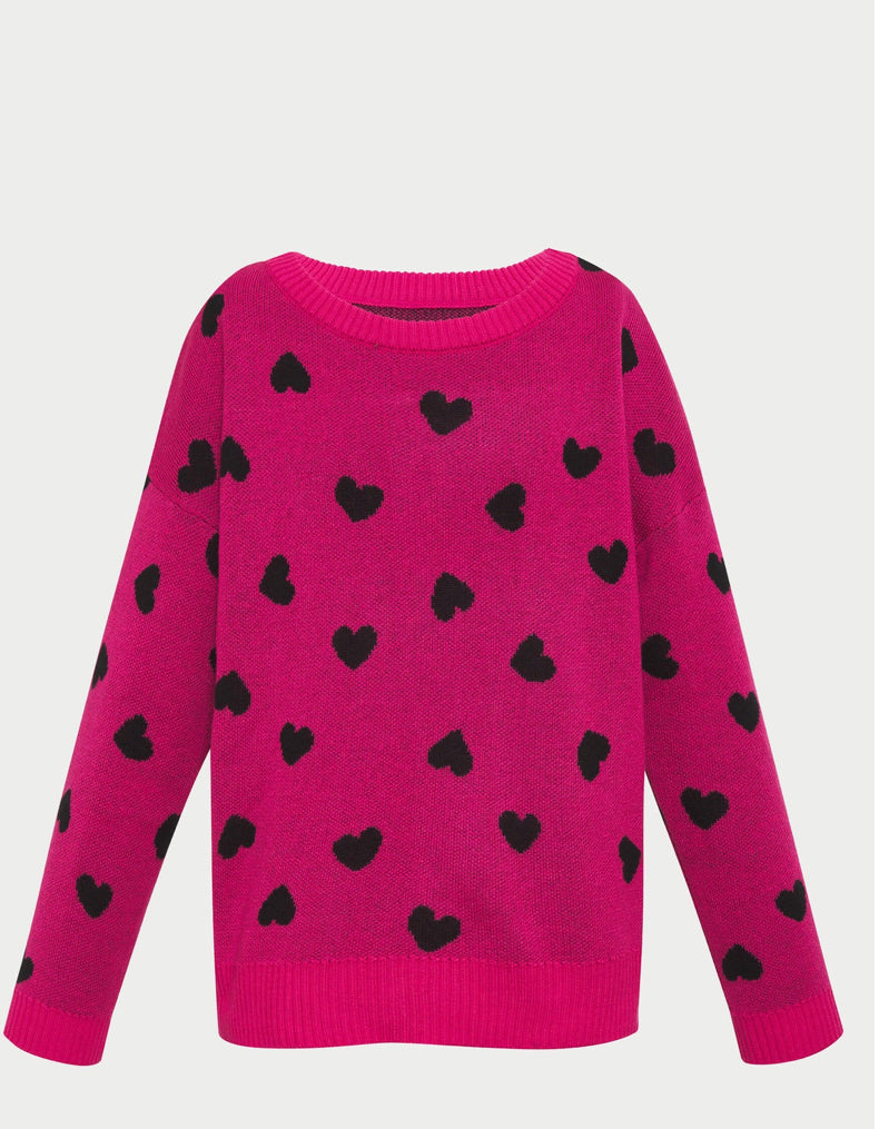 BeachRiot Pink Little Callie Girls Sweater-Candy Hearts