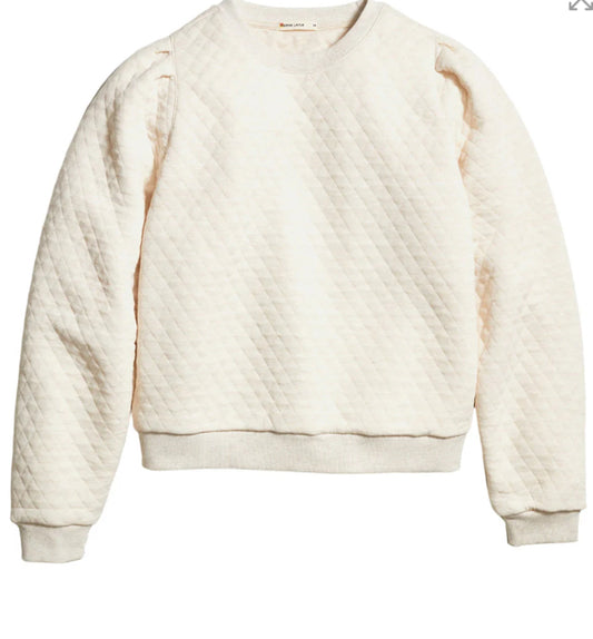 Marine Layer Women’s Corbet Quilted Puff Sleeve Crewneck-BHI