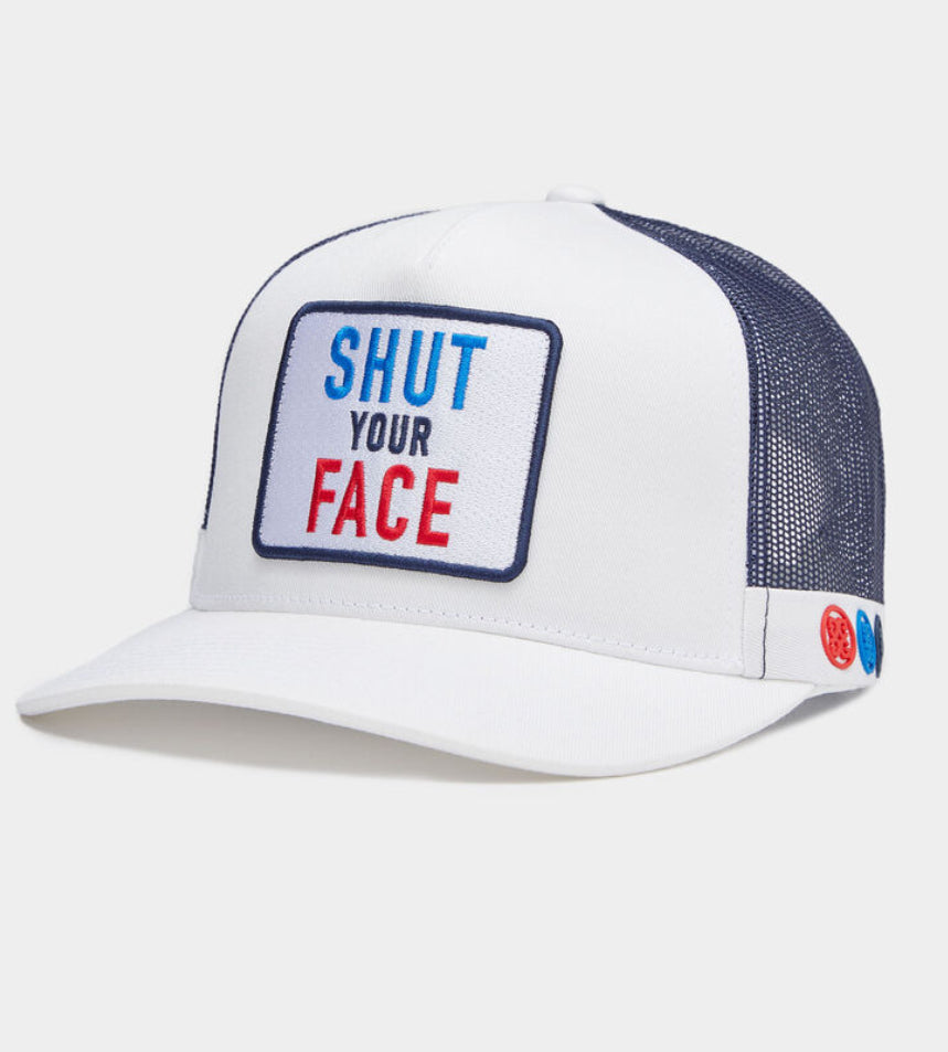 SHUT YOUR FACE STRETCH TRUCKER HAT - Snow  - Gfore
