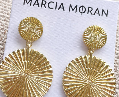 Gold Marcia Moran Earrings - Rene Sun Drop