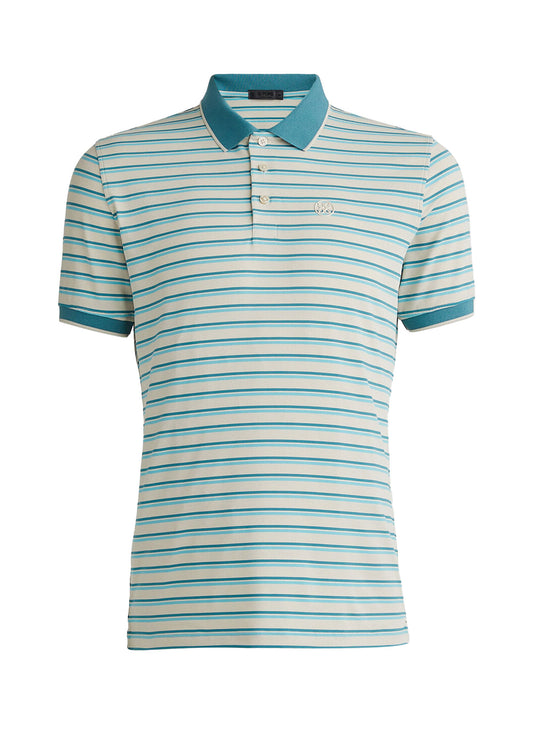 Perforated Stripe Banded Sleeve Tech Jersey Polo - GFORE