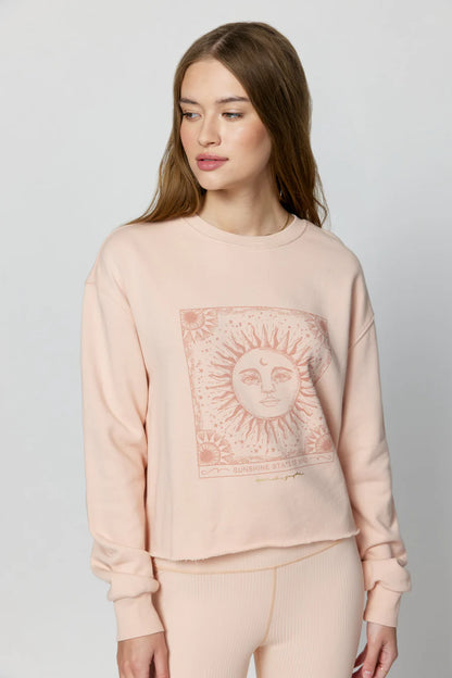 Sunshine Mazzy Crop Sweatshirt Dust Pink - SP30417017 - Spiritual Gangster