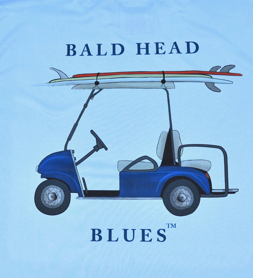 Performance Long Sleeve Golf Cart T-Shirt - Columbian Blue-Baldhead blues