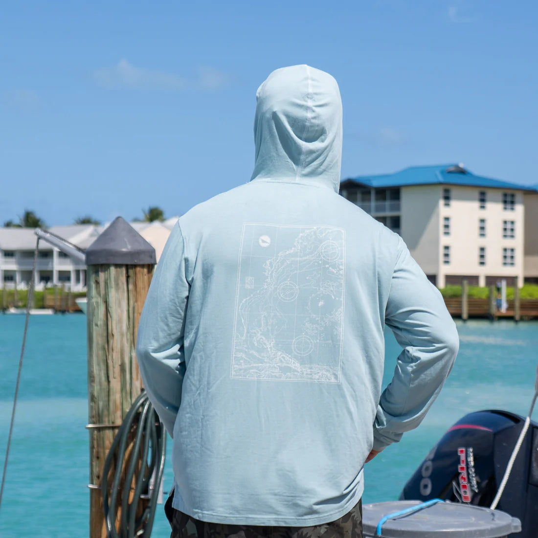 The Qualified Captain - Nautical Chart Performance Hoodie - BHI