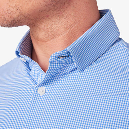 Leeward LS Dress Shirt-Cobalt Stratford Check- Mizzen+Main