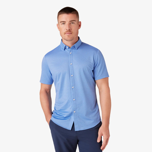 Halyard Classic Dress Short Sleeve Shirt -Provence Dual Dot-Mizzen+Main