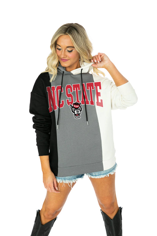 NORTH CAROLINA STATE WOLFPACK VICTORY GRIND ADULT COLORBLOCK TRIO HOODED PULLOVER - NCS726 - Gameday Couture