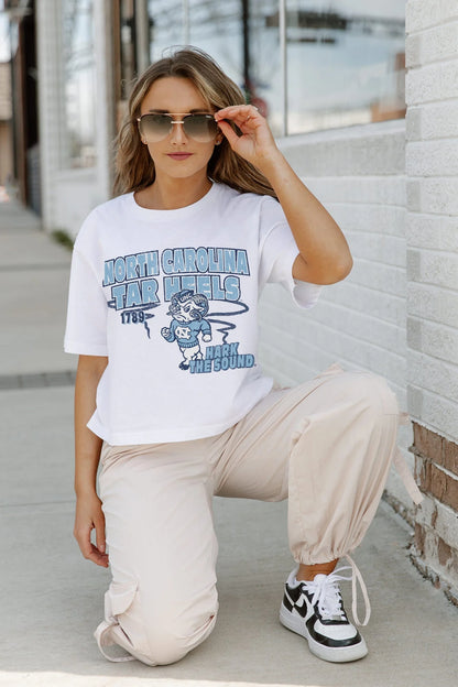 NORTH CAROLINA TAR HEELS UNC GAMEDAY GOALS BOXY FIT WOMEN'S CROP TEE